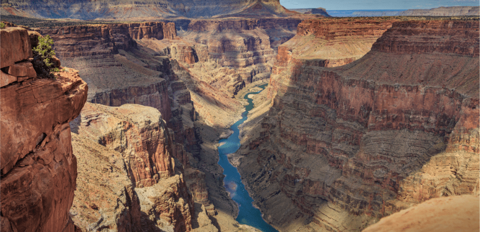 Colorado River running through the Grand Canyon National Park.